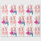 踊り豚 ラッピングペーパー (フラット)