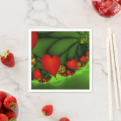 踊り赤いハートモダン抽象芸術フラクタル スタンダードカクテルナプキン (インサイチュ)