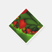 踊り赤いハートモダン抽象芸術フラクタル スタンダードカクテルナプキン (角)