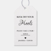 踊り足のサイン結婚に足を運ぶ ギフトタグ (正面)