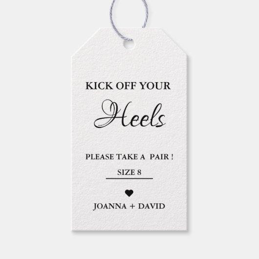 踊り足のサイン結婚に足を運ぶ ギフトタグ (正面)
