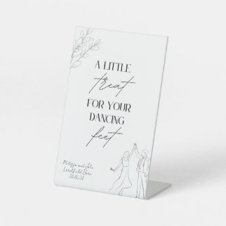 踊り足シューズのミニマリストのための小さな治療 台座サイン