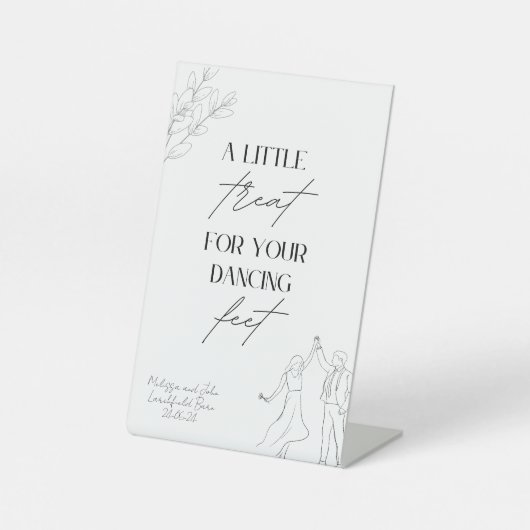 踊り足シューズのミニマリストのための小さな治療 台座サイン (正面)