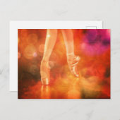 踊り足バレリーナ・ダンス・バレエ・ダンサー・アート ポストカード (正面/裏面)