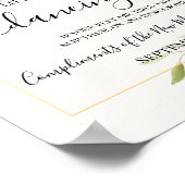 踊り足ビーチサンダルウェディングレセプションサイン ポスター (角)