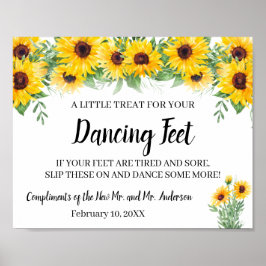 踊り足ビーチサンダル結婚ズヒマワリ徴候 ポスター