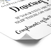 踊り足ビーチサンダル結婚ズブルーフラワーサイン ポスター (角)