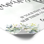 踊り足標識ビーチサンダル結婚ユーカリ ポスター (角)