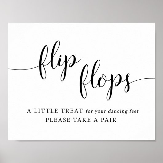 踊り足踊りシューズ結婚のフリップフロップサイン ポスター (正面)