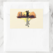 踊り長方形ステッカー 長方形シール (バッグ)