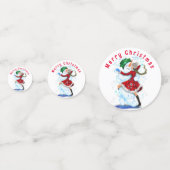 踊り雪だるまとガールクリスマス紙吹雪 コンフェッティ (裏面)