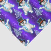 踊り雪だるまオンブルークリスマス 薄葉紙 (詳細)