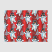 踊り雪だるまオンレッドクリスマス 薄葉紙 (正面)