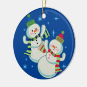 踊り雪だるま セラミックオーナメント (左)