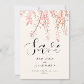 踊り風のウィスパー日付を保存 招待状 (正面)