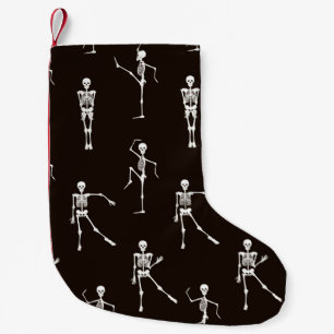 踊り骨格のシームレスパターン スモールクリスマスストッキング