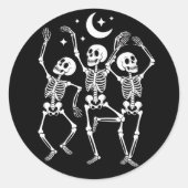 踊り骨格ハッピーハローウィン秋スカル ラウンドシール (正面)
