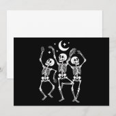 踊り骨格ハッピーハローウィン秋スカル 招待状 (正面/裏面)