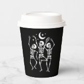 踊り骨格ハッピーハローウィン秋スカル 紙コップ (正面)
