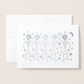 踊り骨格ハロウィン実在フォイルカード 箔カード (封筒付き正面)