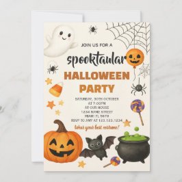 踊り骨格ハローウィンパーティ招待状 招待状