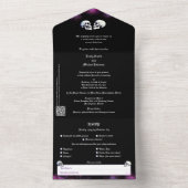 踊り骨格パープルゴシック結婚式招待状 オールインワン招待状 (内側)