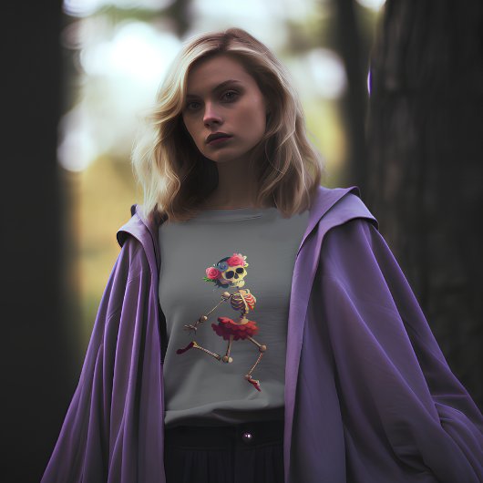 踊り骨格フローラリース Tシャツ