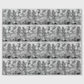 踊り骨格黒死ゴシック ラッピングペーパー (フラット)