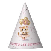 踊り魅力的キットンフォトファースト誕生日ガール パーティーハット (正面)