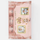 踊り魅力的キットンフォトファースト誕生日ガール 横断幕 (縦)