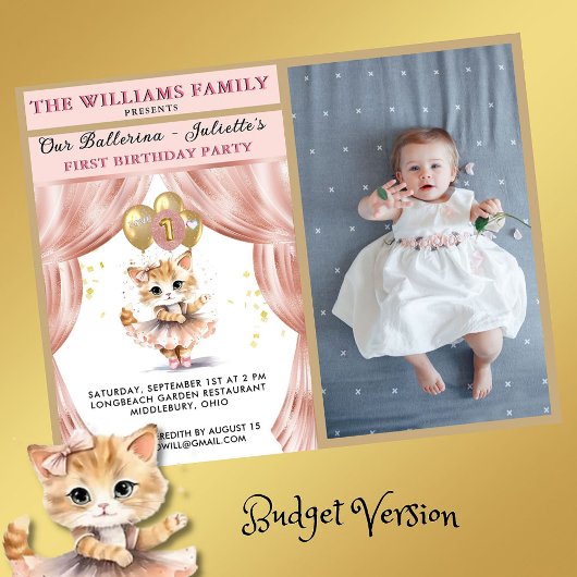 踊り魅力的キットンフォトファースト誕生日ガール 横断幕