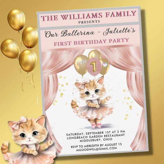 踊り魅力的キットンフォトファースト誕生日ガール 横断幕