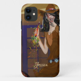 踊り魅力的女性のカーボーイ電話カバー iPhone 11 ケース