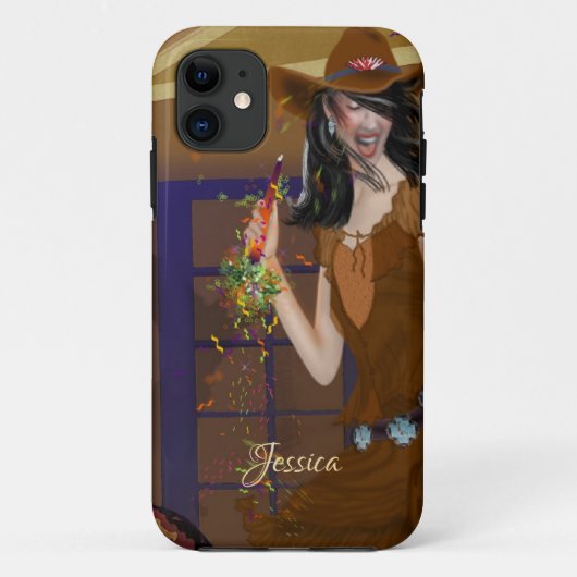 踊り魅力的女性のカーボーイ電話カバー Case-Mate iPhoneケース (裏面)