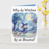 「踊り魔女」子どものジョークのハロウィーン カード (黄色い花)