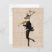 踊り鹿とバイオリン2 ポストカード (正面/裏面)