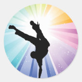 踊り（カラーシール） ラウンドシール (正面)