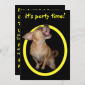 踊り·パグル·バースデー·パーティー 招待状 (正面/裏面)