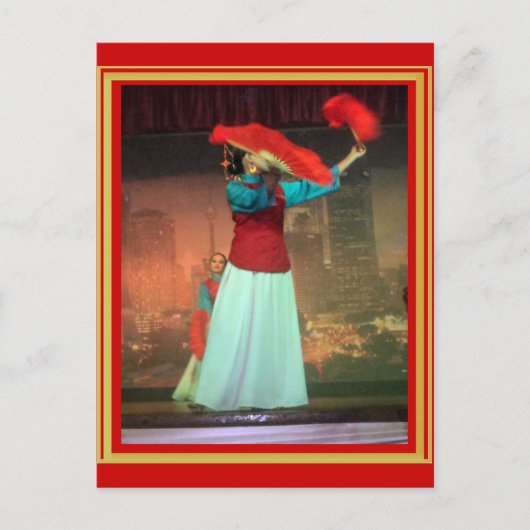 踊り（ファンあり） ポストカード (正面)