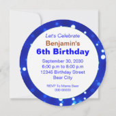 踊り·ブラウン·ベア第6回誕生日パーティーの招待 招待状 (裏面)