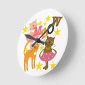 踊り ラウンド壁時計 (傾斜)