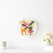 踊り ラウンド壁時計 (ホーム)