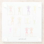 踊り（色付き） (メス万華鏡のように千変万化するパターン) ガラスコースター (裏面)