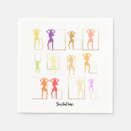 踊り（色付き） (メス万華鏡のように千変万化するパターン) スタンダードカクテルナプキン