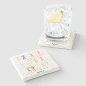 踊り（色付き） (メス万華鏡のように千変万化するパターン) ストーンコースター (横)