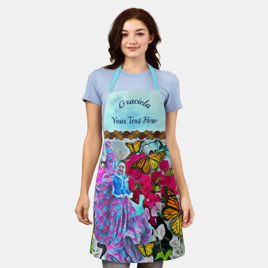 踊り（花と蝶） PV01 エプロン (着用した状態)