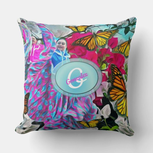 踊り（花と蝶） PV01 クッション (正面)