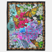 踊り（花と蝶） PV01 フリースブランケット (正面)