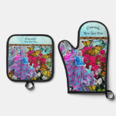 踊り（花と蝶） PV01 鍋つかみ&鍋敷きセット (正面)