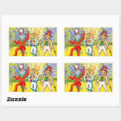 踊り 長方形シール (シート)